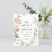 Papier Budget Fleurs sauvages Couples Douche Invitation (Debout devant)
