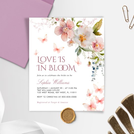 Papier Budget Fleurs sauvages L'Amour Est Dans L'Invitati