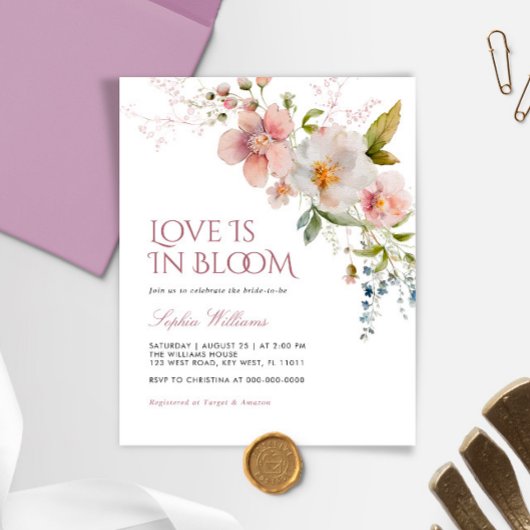 Papier Budget Fleurs sauvages L'Amour Est Dans L'Invitati