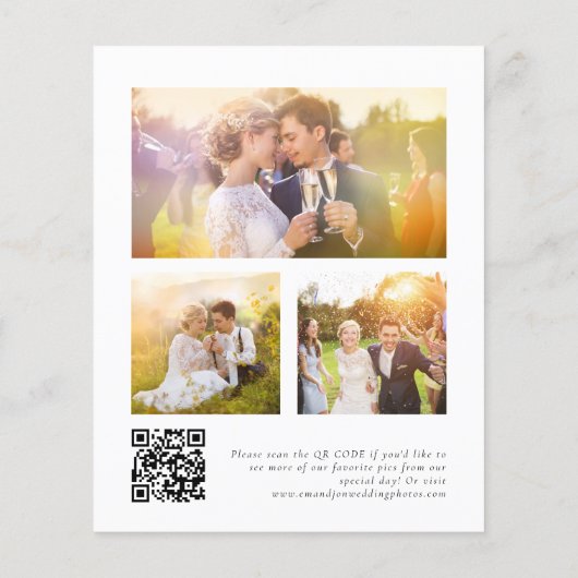 Papier BUDGET Fleurs sauvages rouges 3 photo Mariage QR M (Dos)