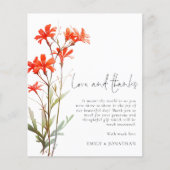 Papier BUDGET Fleurs sauvages rouges 3 photo Mariage QR M (Devant)