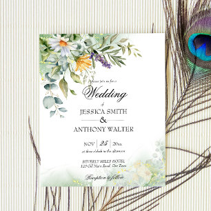 Papier Budget fleurs sauvages verdure fleurie invitation