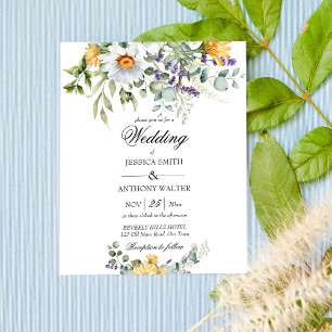 Papier Budget fleurs sauvages verdure fleurie invitation
