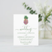 Papier BUDGET Fleurs Tropicales Hibiscus Ananas Mariage (Debout devant)