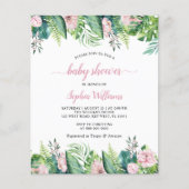 Papier Budget Fleurs tropicales Invitation Baby shower (Devant)