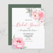 Papier Budget-Fleurs&Verdure. Douche nuptiale. Invitation (Devant / Derrière)