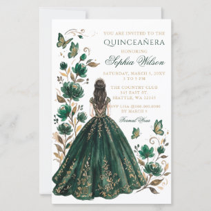 Papier Budget Fleurs Vertes Princesse Papillon Quinceañer