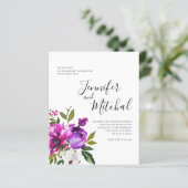 Papier BUDGET Fleurs violettes Faire-part de mariage mini (Debout devant)