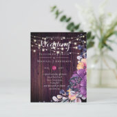Papier BUDGET Fleurs violettes rustiques Orange Mariage I (Debout devant)