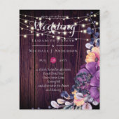 Papier BUDGET Fleurs violettes rustiques Orange Mariage I (Devant)
