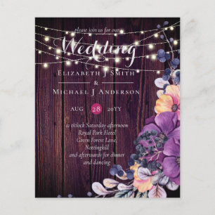 Papier BUDGET Fleurs violettes rustiques Orange Mariage I