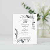 Papier Budget Floral 25e anniversaire Mariage Invitation (Debout devant)