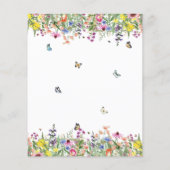 Papier Budget Floral 40e Anniversaire Fête Invitation (Dos)