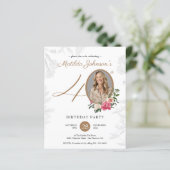 Papier Budget Floral 40e anniversaire Invitation (Debout devant)