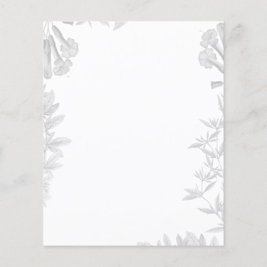 Papier Budget Floral 40e anniversaire Invitation (Dos)