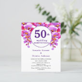 Papier Budget Floral 50e anniversaire Mariage Invitation (Debout devant)