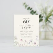 Papier Budget Floral 60e anniversaire Invitation (Debout devant)