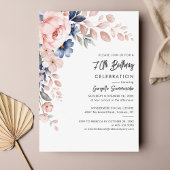 Papier Budget Floral 70e Anniversaire Fête Invitation