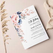 Papier Budget Floral 70e Anniversaire Fête Invitation