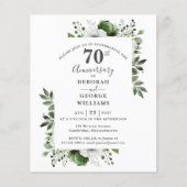 Papier Budget Floral 70e anniversaire Mariage Invitation (Devant)