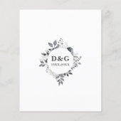 Papier Budget Floral 70e anniversaire Mariage Invitation (Dos)