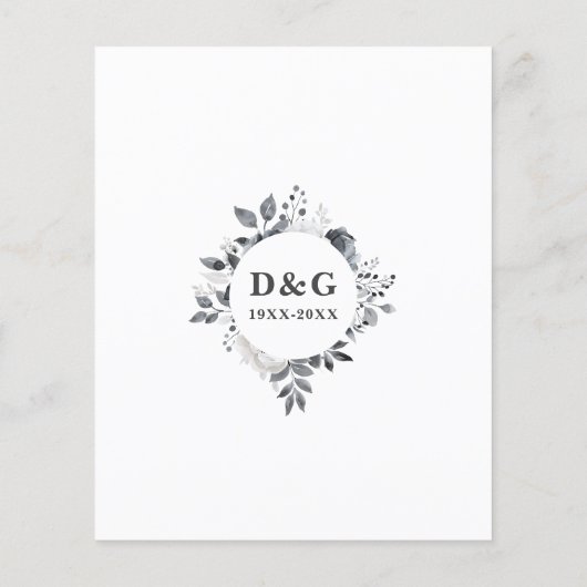 Papier Budget Floral 70e anniversaire Mariage Invitation (Dos)