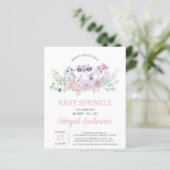 Papier Budget Floral Animal Baby Sprinkl Invitation (Debout devant)