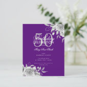 Papier Budget Floral Anniversaire Fête Argent & Violet (Debout devant)