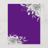 Papier Budget Floral Anniversaire Fête Argent & Violet (Dos)