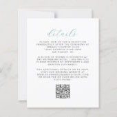 Papier Budget Floral Aqua Silver QR Code Wedding Invite (Dos)