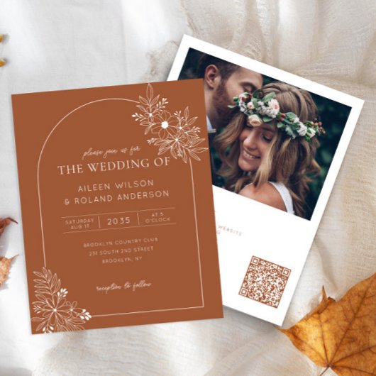 Papier Budget Floral Arch Terracotta Photo Boho Mariage