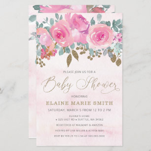 Papier Budget Floral Baby in Bloom Baby shower Invitation