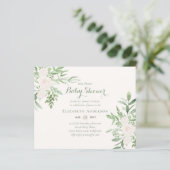 Papier BUDGET Floral Baby shower Invitation moderne Modèl (Debout devant)