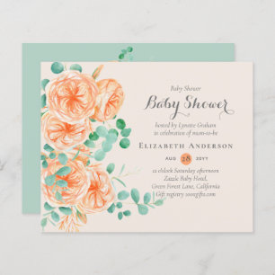 Papier BUDGET Floral Baby shower Invitation Moderne Plutô
