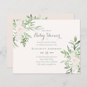 Papier BUDGET Floral Baby shower Invitation Moderne Plutô