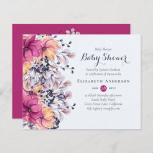 Papier BUDGET Floral Baby shower Invitation Moderne Plutô