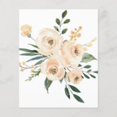 Papier Budget Floral Beige Or Faire-part de mariage Noir (Dos)