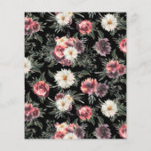 Papier Budget Floral Black Bridal Show Invitation (Dos)