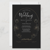 Papier Budget Floral Black Gothique Faire-part de mariage (Devant)