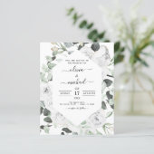 Papier Budget Floral blanc Roses Eucalyptus Mariage (Debout devant)