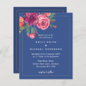 Papier Budget Floral bleu Bourgogne rose orange Mariage (Devant / Derrière)