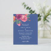 Papier Budget Floral bleu Bourgogne rose orange Mariage (Debout devant)