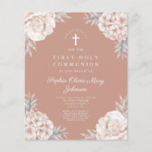 Papier Budget Floral Blush Peonies traversent la première (Devant)