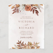 Papier Budget Floral Botanique Automnal Faire Part de Gar (Devant)