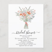 Papier Budget Floral Bouquet Invitation Fête des mariées (Devant)