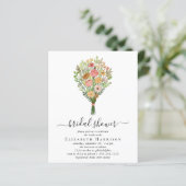 Papier Budget Floral Bouquet Nuptiale Douche Invitation (Debout devant)