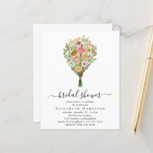 Papier Budget Floral Bouquet Nuptiale Douche Invitation
