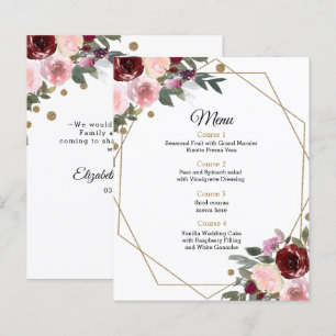 Papier Budget Floral Bourgogne or Mariage géométrique Men