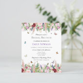 Papier Budget Floral Bridal Brunch Invitation (Debout devant)