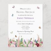 Papier Budget Floral Butterfly Bridal Brunch Invitation (Devant)
